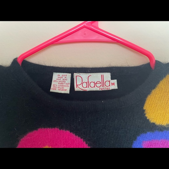 Bright & Bold Vintage 80s Angora Blend Sweater | Medium - Picture 2 of 4